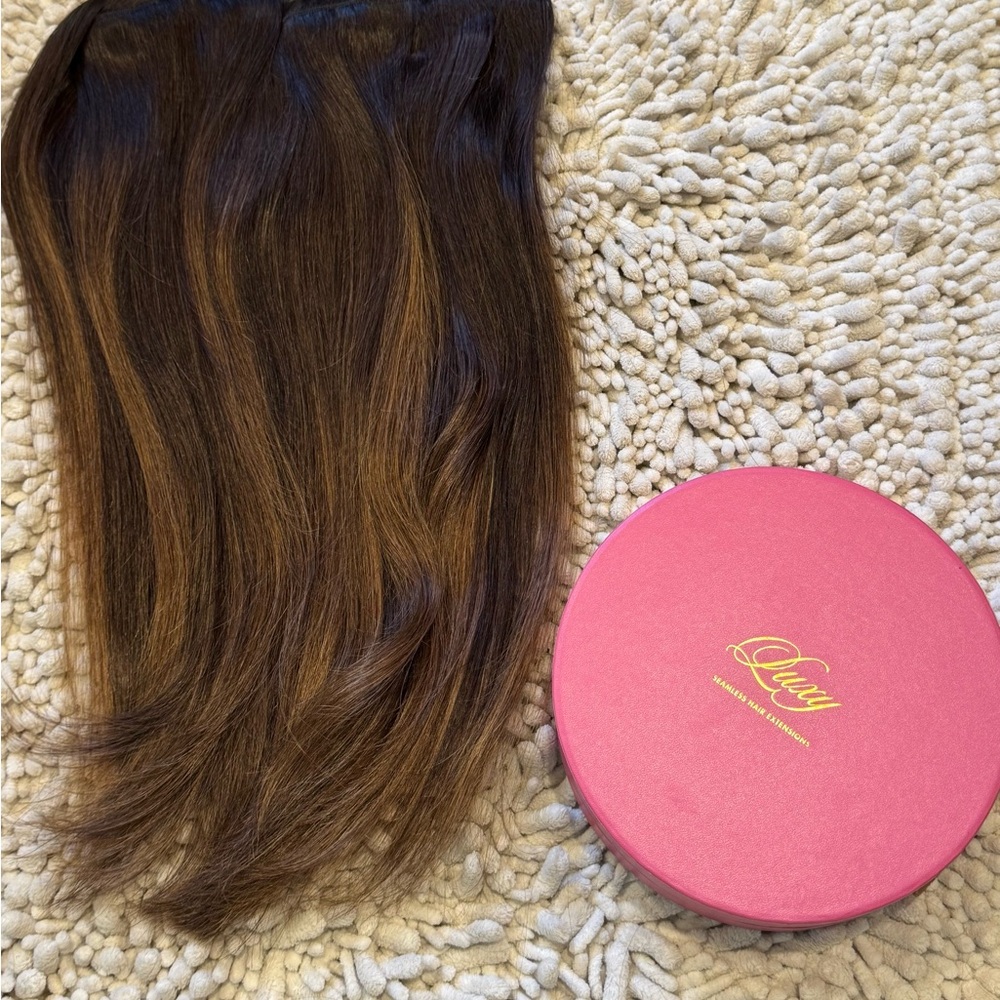 Luxy Mocah Brown Balayage Halo Extensions 16”